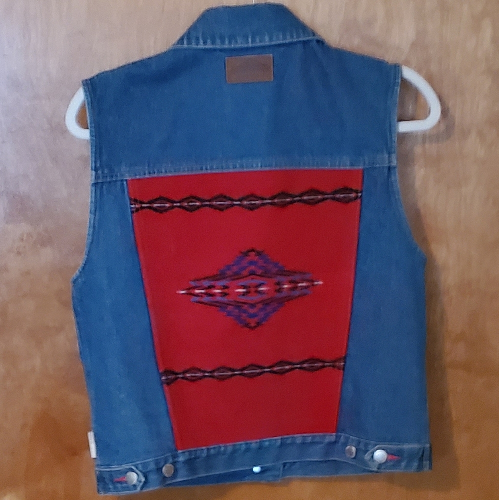 Womens Pendleton Jean Vest with Wool Accents